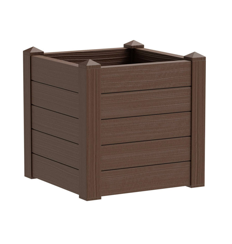 Fioriera da Giardino 42x42x40 cm in Polipropilene Trama 001 Moka Marrone Scuro