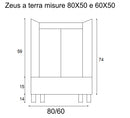 Mobile Lavatoio Vasca Zeus in MineralMarmo Apertura a 2 Ante 77,5x48x84 cm Olmo Bianco