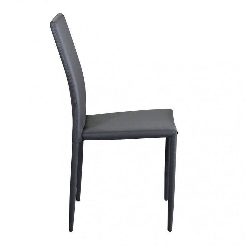 Sedia Cammie 41x50x91 h cm in Similpelle Grigio scuro