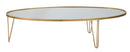 Tavolo da Caffé Mirror 160x76x40,5 cm in Ferro MDF e Specchio Oro