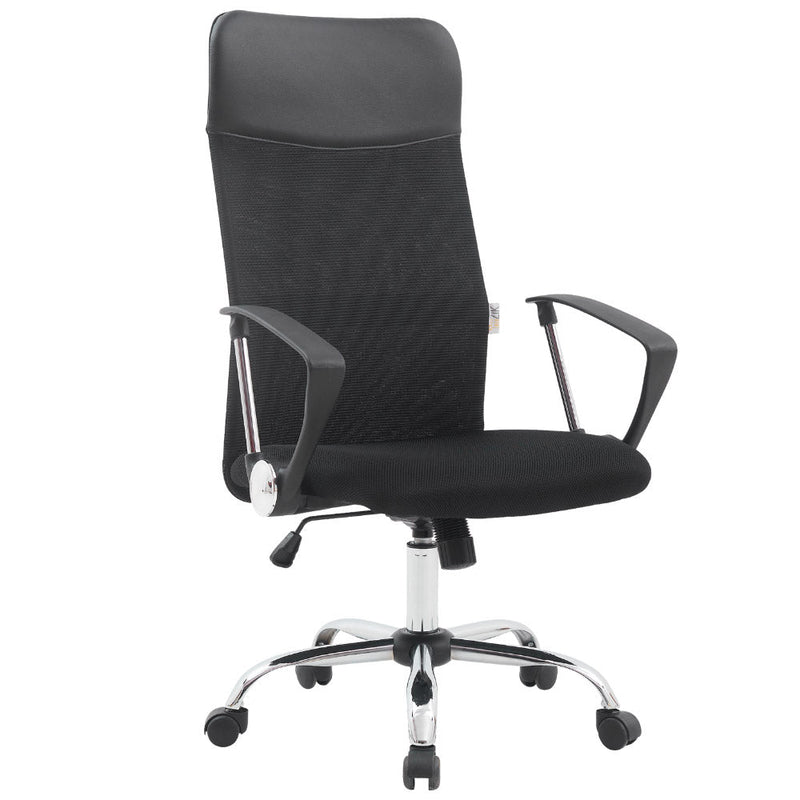 Sedia Direzionale da Ufficio 66x50x112/123 cm Ergonomica in Rete Mesh Nera