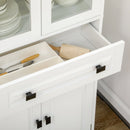 Credenza da Cucina Alta con 2 Armadietti e Cassetto 60x30x160 cm Bianco  