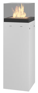 Camino a Bioetanolo da Pavimento 36x36x115 cm Instate 1150 Bianco con Vetro