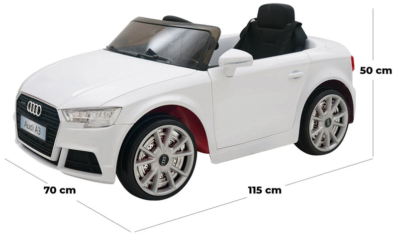 Macchina Elettrica per Bambini 12V con Licenza Audi A3 Bianca