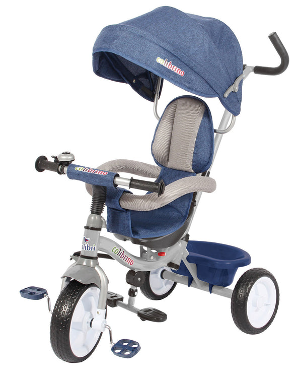 online Triciclo Passeggino per Bambini 86x50x98 cm con Parasole Colibrino Blu Jeans