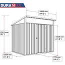 Casetta Box da Giardino 249,1x209,3x231,1 cm in Acciaio Zincato Grigio