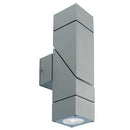 Lampada Applique Due Luci Colore Alluminio per Esterno Linea Square Livos