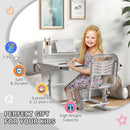 Banco Studio Scuola per Bambini 80x54,5x104 cm con Sedia Regolabile e Piano Inclinabile Grigio
