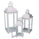 Set 3 Lanterne in Metallo bianco