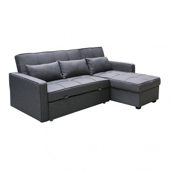 Cedric Schlafsofa 208 x 87/145 x 88 cm in dunkelgrauem Stoff sconto