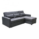 Divano Letto Cedric 208x87/145x88 cm  in Tessuto Grigio scuro