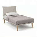 Letto 1 Piazza e Mezza con Rete Rivestita Similpelle Tortora Tessis Testata Soft Varie Misure
