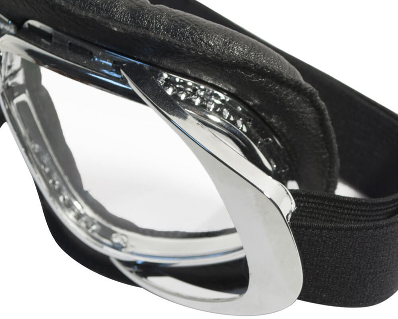 Occhiali per Moto in Similpelle Lenti Trasparenti CGM Confort 702V