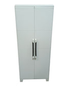 Armadio Portascope Modulare da Esterno 78x43,6x184,4 cm 2 Ante 3 Ripiani in Polipropilene Transforming Grigio e Nero Seconda Scelta