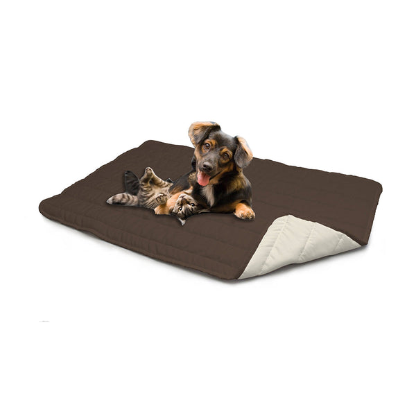 Gepolsterte Matte für Hunde Katzen Doubleface braun/creme acquista