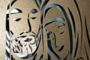 Pannello Nativity Oro 120x2x60 cm in Ferro MDF e Specchio Oro