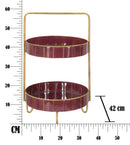 Svuota Tasche Double Glam 36,5x34,5x56,5 cm in Ferro e Specchio Bordeaux e Oro
