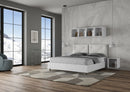 Letto Matrimoniale Struttura Bianco Frassico con Cuscini in Similpelle Egos Appia Bianco Varie Misure