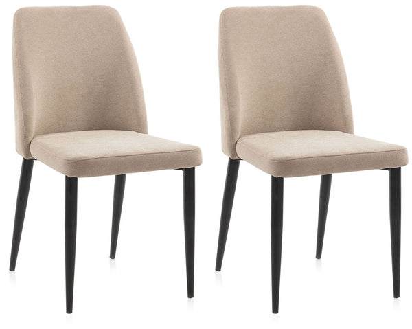 Set mit 2 Stühlen 46x52x87 cm in sandfarbener Mikrofaser sconto