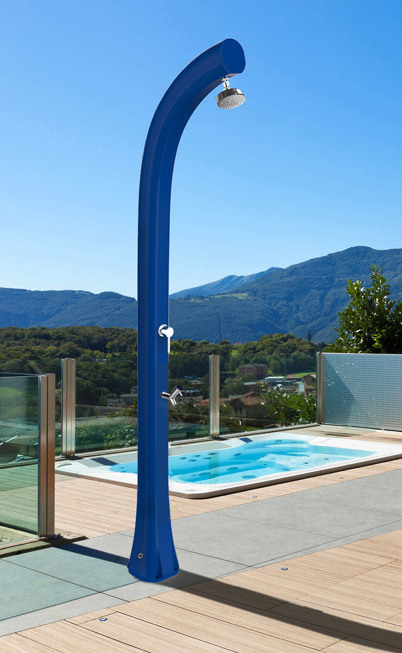 Doccia Solare da Esterno Giardino 30L Miscelatore e Lavapiedi Arkema Jolly Plus Grigio Antracite