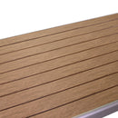 Tavolo da Giardino 180x90x76 cm in Alluminio Polywood Marrone