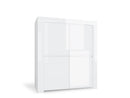 Mobile Alto 4 Porte e 4 Ripiani 118,5x50x140cm TFT  Amber Bianco Lucido
