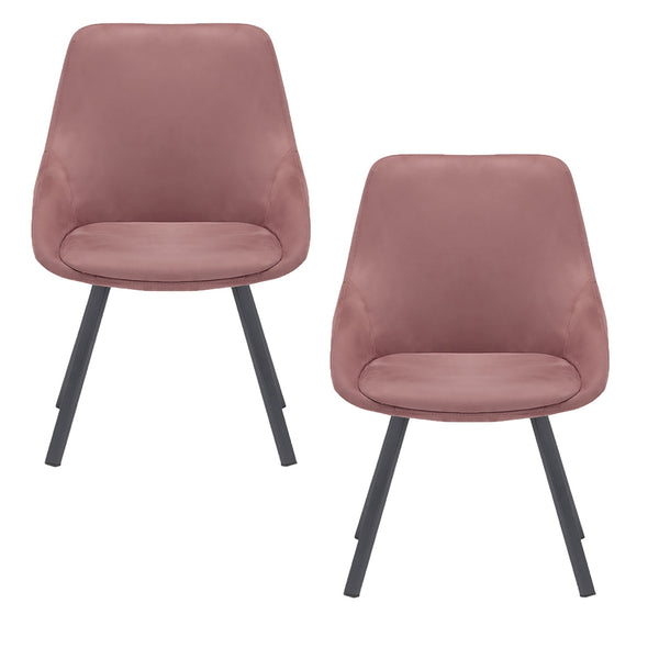 Set 2 sedie Imbottite 51x60x88 cm In Tessuto Suet Asia Ambra sconto