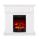 Camino Elettrico da Pavimento 99,7x103,4x27 cm Effetto Fiamma 1600W Marina & Corsica Bianco