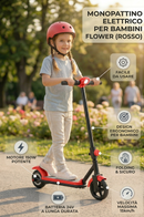 Monopattino Elettrico per Bambini Flower 24V 150W 15km/h Rosso