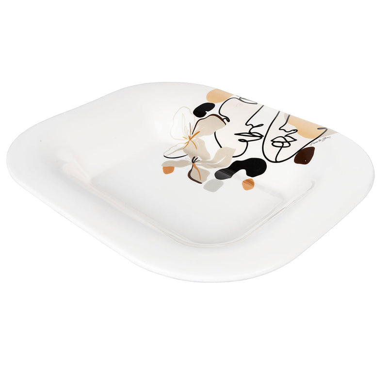 Piatto da Portata 44x36x7 cm  in Ceramica VdE Tivoli 1996 Face to grey 