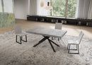  Tavolo Allungabile 160-420x90x74 cm Niket Cemento Gambe Antracite