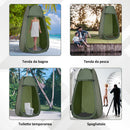 Tenda da Doccia Pop Up Impermeabile 100x100x185 cm in Poliestere Verde Militare    