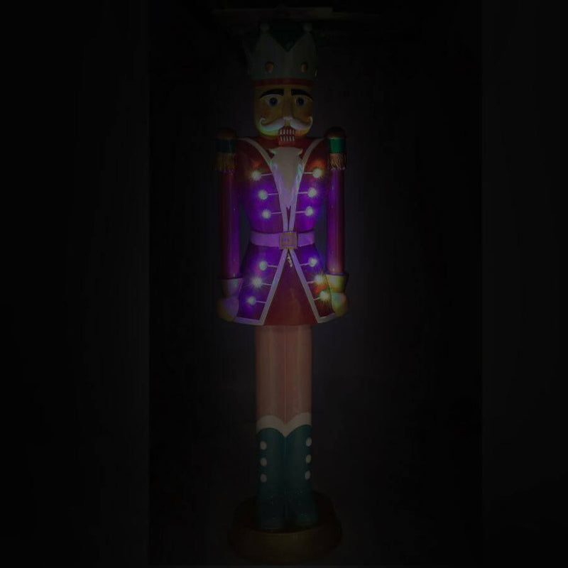 Soldatino Schiaccianoci in Resina 22x18xh89 cm con LED Decorazione Rosso