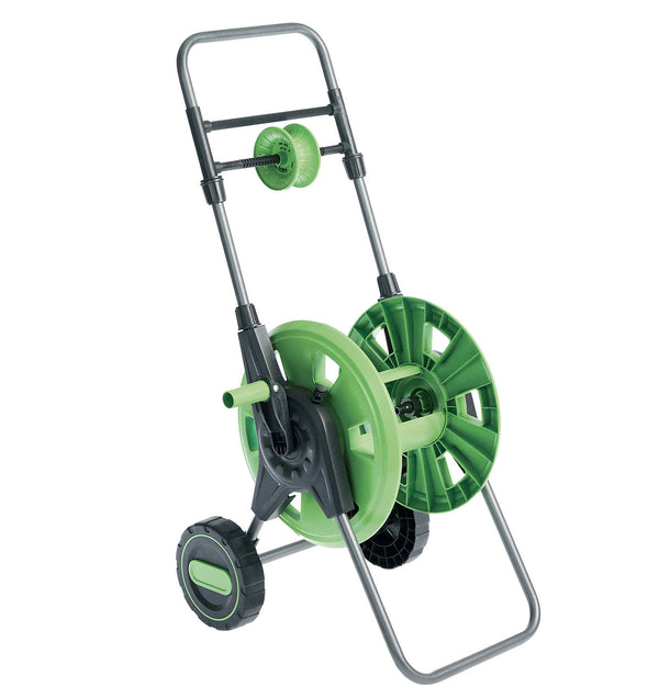 Carrello Avvolgitubo Manuale 25x50x40 cm con 2 Raccordi per Attacchi Tubo Verdemax Verde sconto