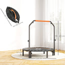Mini Trampolino Fitness Ø114 cm Pieghevole con Manubrio Regolabile in Altezza Arancione e Nero      