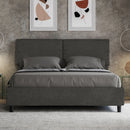 Letto Matrimoniale con Alzata Comoda Imbottito in Microfibra Sleeper Grigio Varie Misure