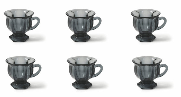 Set 6 Kaffeetassen Ø7x6 cm aus Glas Villa d'Este Home Tivoli Cala Lisboa Grey acquista