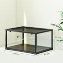 Rettilario Rialzato 60x45x32 cm con Doppia Serratura e Pareti in Vetro Nero      