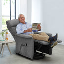 Poltrona Alzapersona Elettrica 1 Motore 73x94x103 cm in Tessuto Grigio
