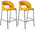 Set 2 Sgabelli 52x50x89 cm in Tessuto Greta Giallo