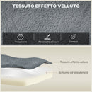 Divano Modulabile ad Angolo 294x165x70 cm con Cuscini in Tessuto Effetto Velluto Grigio Scuro      