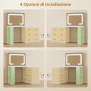 Consolle Trucco con Specchio 118x78x135 cm con Specchio e Luci LED Regolabili in MDF Bianco  