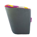 Poltroncina a Pozzetto 70x67x76 cm in Tessuto e Similpelle Grigia