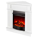 Camino Elettrico da Pavimento ad Angolo 100x100x50 cm Effetto Fiamma 1600W Marina & Corsica Noce