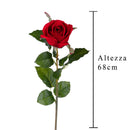 Set 8 Rose Artificiali Bacarat Altezza 67 cm Rosso