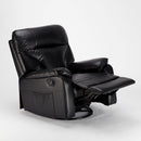 Poltrona Relax Reclinabile Manuale 90x74x130 cm in Similpelle Nero