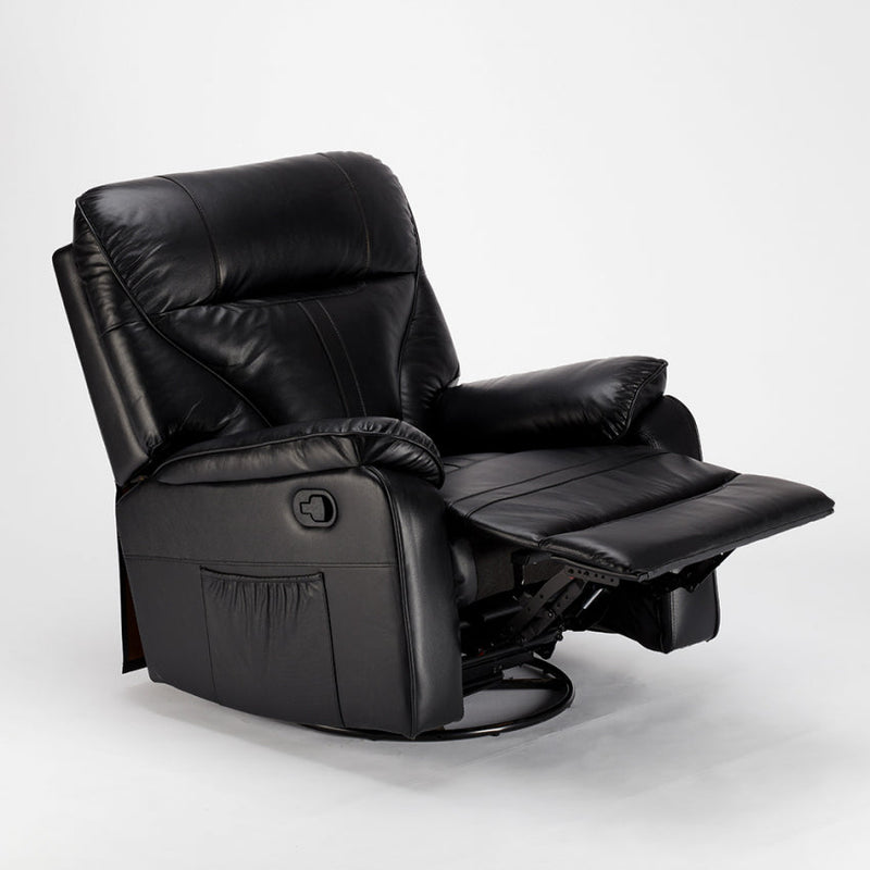Poltrona Relax Reclinabile Manuale 90x74x130 cm in Similpelle Nero
