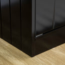 2 Ciotole per Cani Rialzate 60x30x35,5 cm in Acciaio Inox con Vano Contenitore Nero