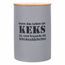 Biscottiera con Scritta Ø12,5x18,5 cm in Dolomite con Coperchio in Bambù VdE Tivoli 1996