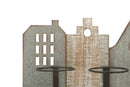 Porta Bottiglie da Muro City 60x12x40 cm in Ferro e MDF